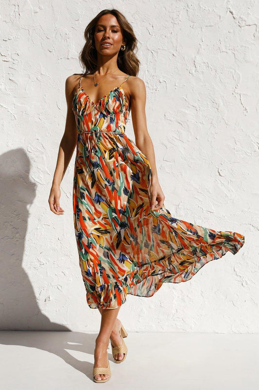 Tropical Breeze Zomerjurk | Veelkleurig | Casual | Chiffon