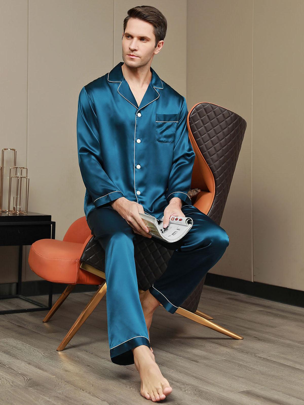 GABRIEL - Luxury Silk Pajama for Men - ZyraLux