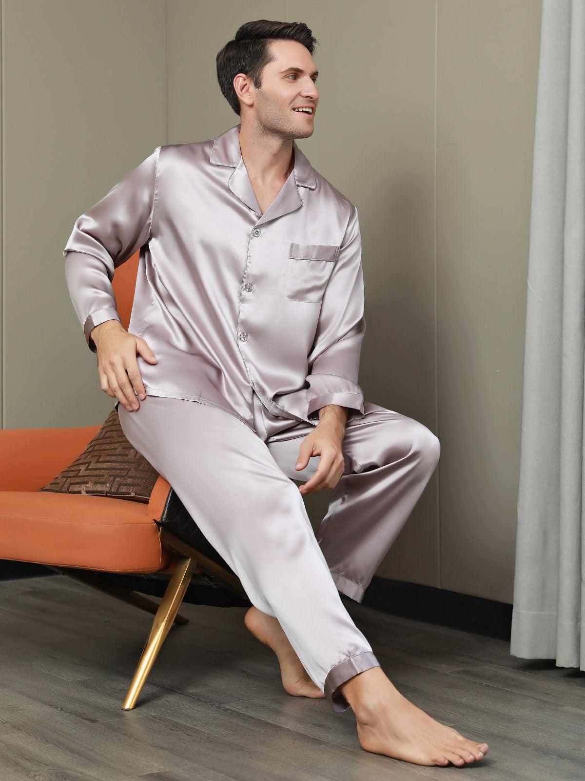 GABRIEL - Luxury Silk Pajama for Men - ZyraLux