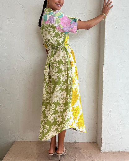 Blooming Radiance Dress | Yellow | Summer Soiree | Cotton Blend - ZyraLux Kleding en accessoires