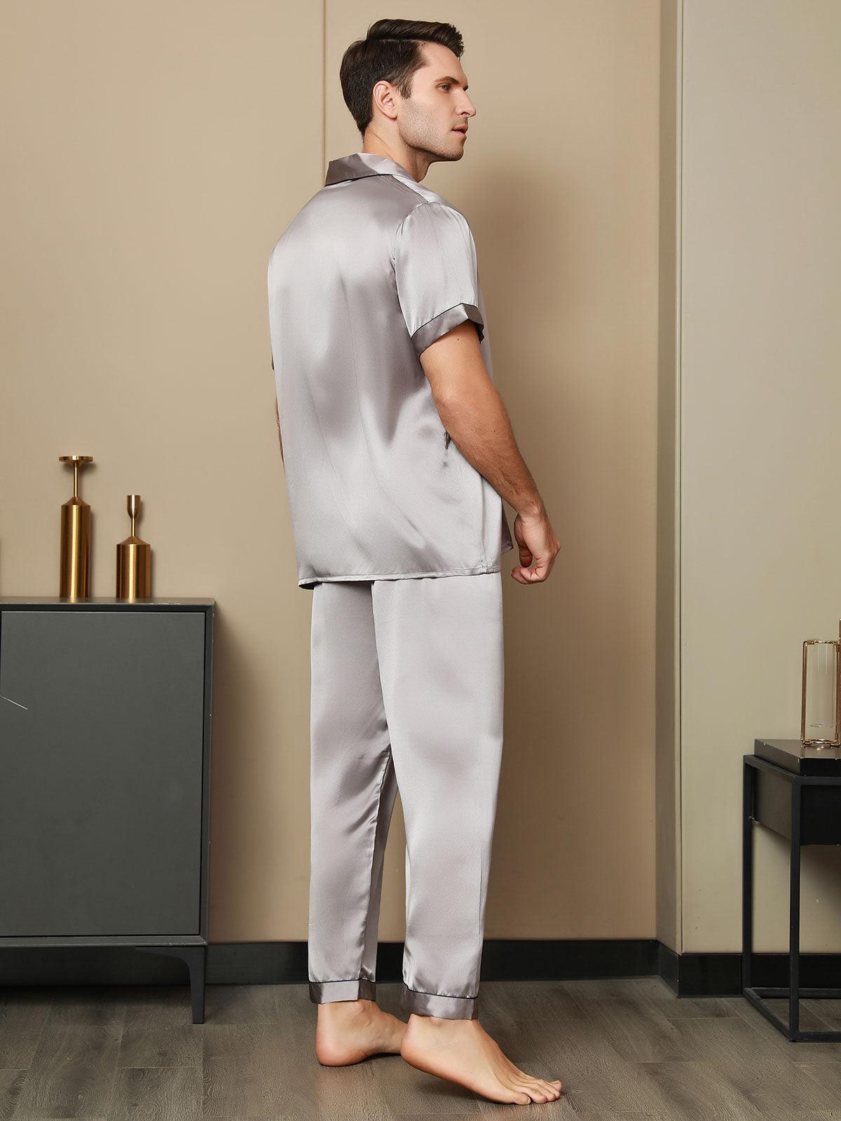 MAXIME - Silk Pajamas with Contrasting Trim - ZyraLux