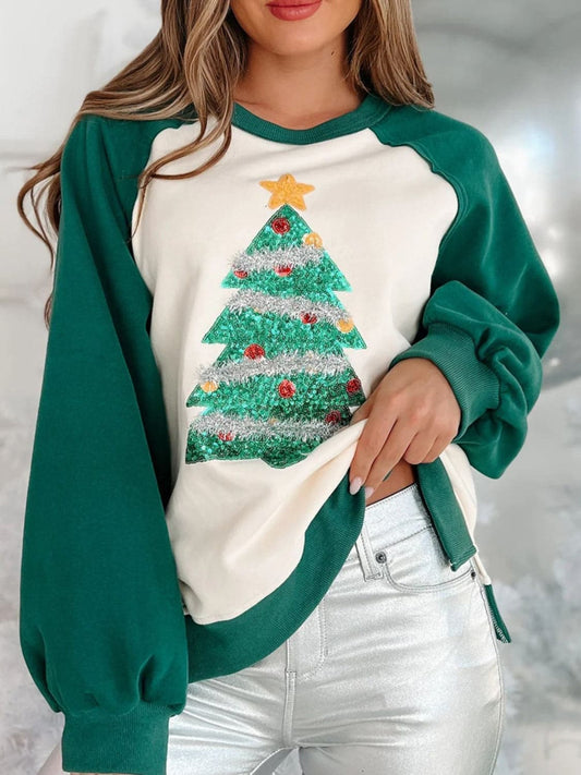 Feestelijke Kerstboom Lange Mouw Sweatshirt