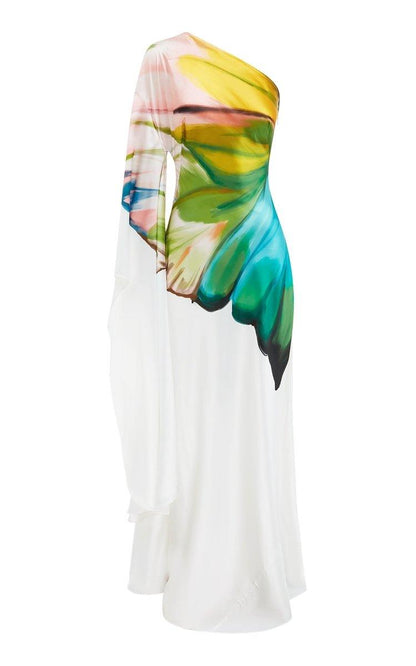 Artful Grace Maxi Dress | White | Evening Gala | Silk - ZyraLux Kleding en accessoires