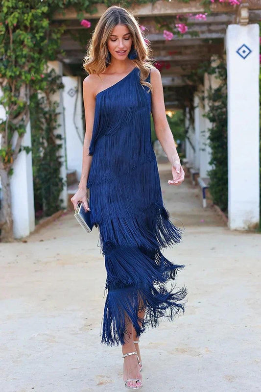 Hannah | Elegant Fringe Dress - ZyraLux Dresses