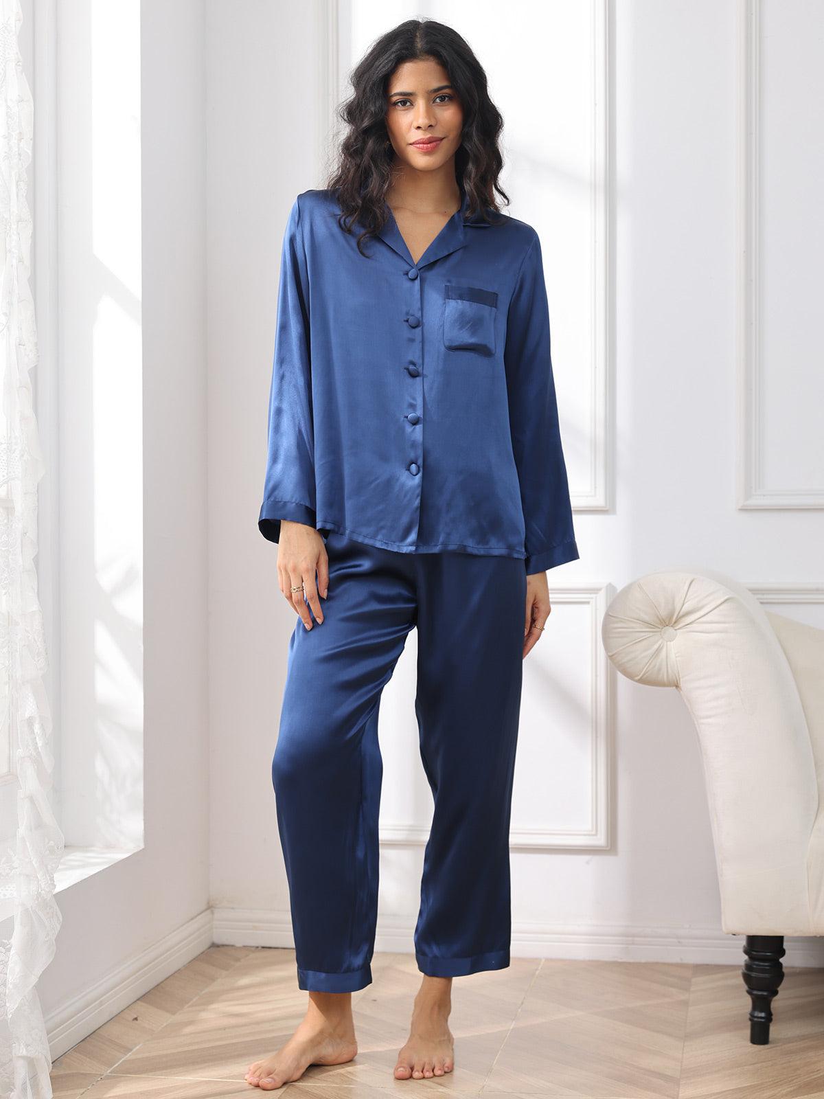 LIEN - Women's Pure Silk Button Pajama - ZyraLux Pyjama