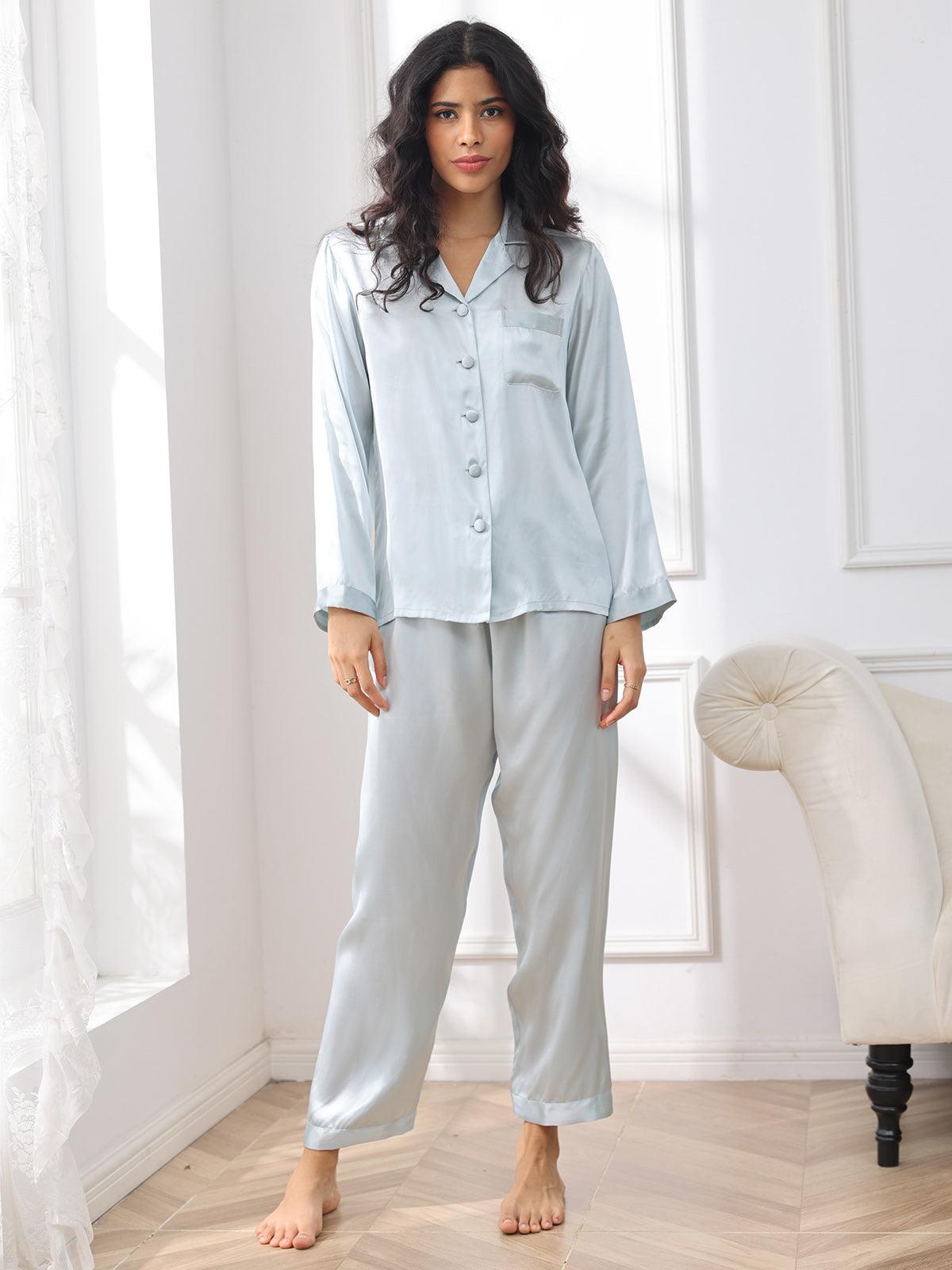 LIEN - Women's Pure Silk Button Pajama - ZyraLux Pyjama