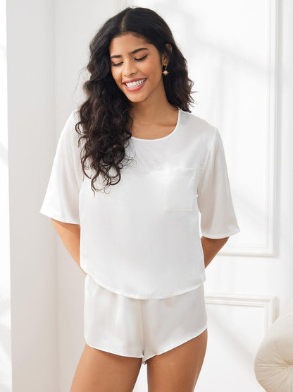 NINA - Short Silk Pyjamas for Women - ZyraLux Pyjama