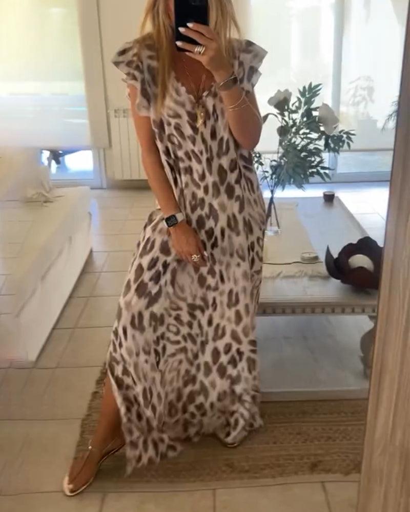 Maxi Dress | Leopard Print | Polyester | Stylish and Bold - ZyraLux Kleding en accessoires