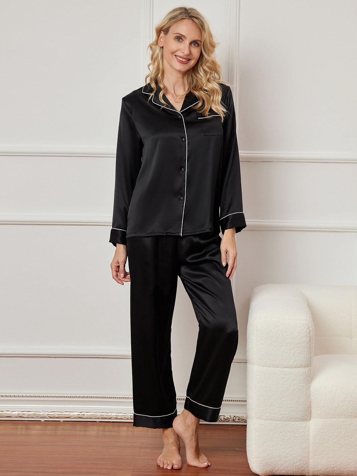 LILIANE - Long Silk Pajama Set - ZyraLux Pyjama