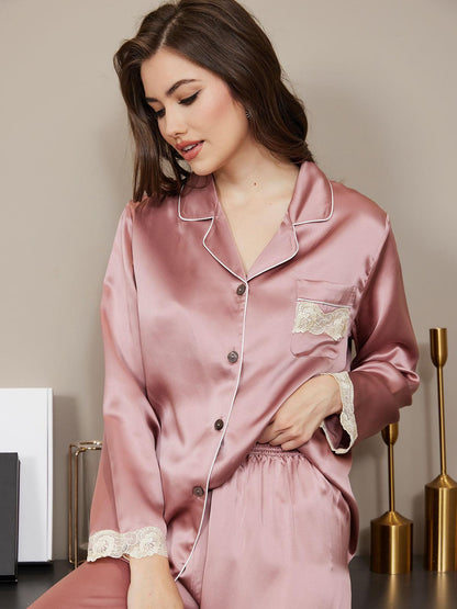 IVANKA - Casual Buttoned Silk Pajama for Women - ZyraLux Pyjama