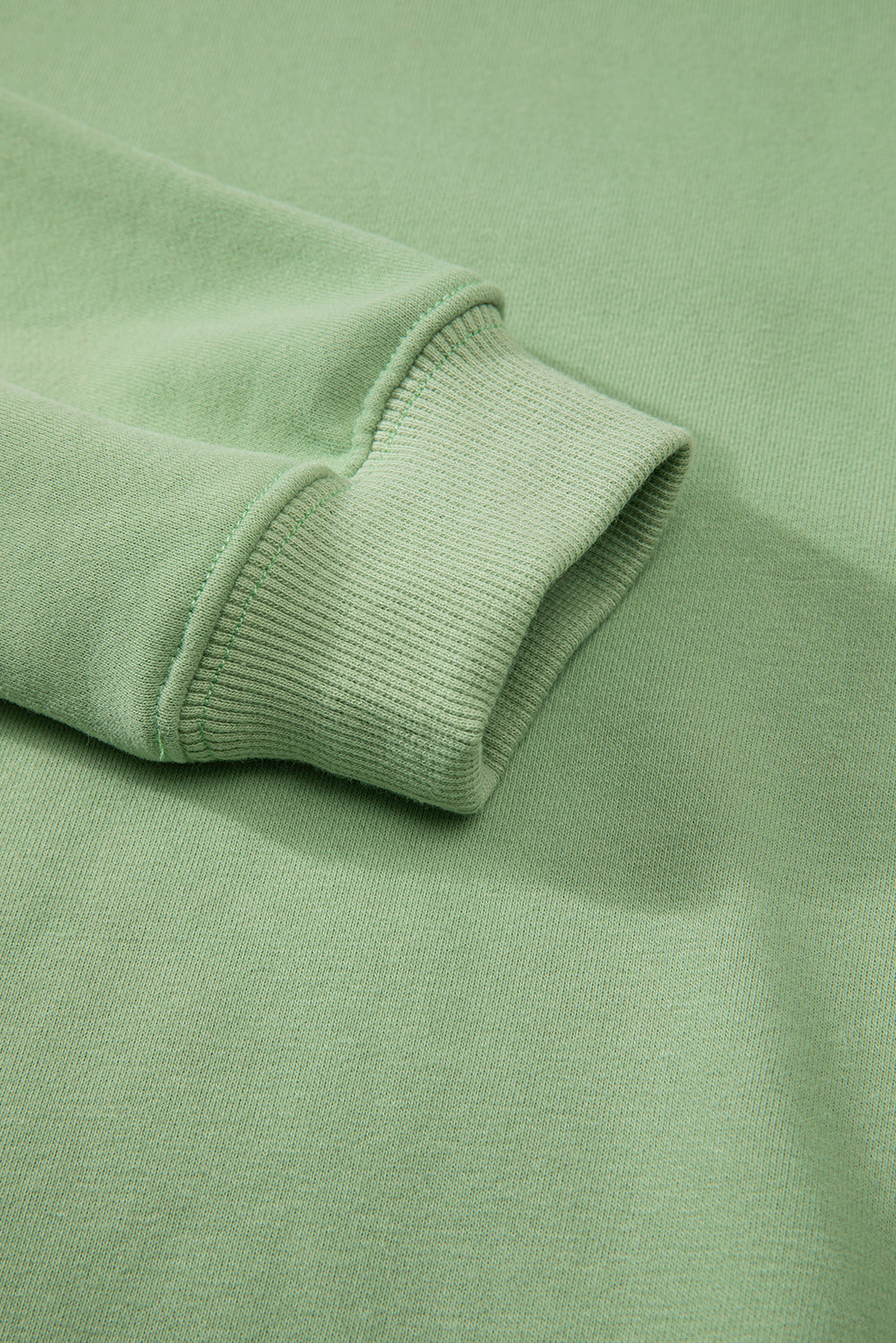 Gezellige Smoke Green Fleece-gevoerde Drop Shoulder Terry Sweatshirt