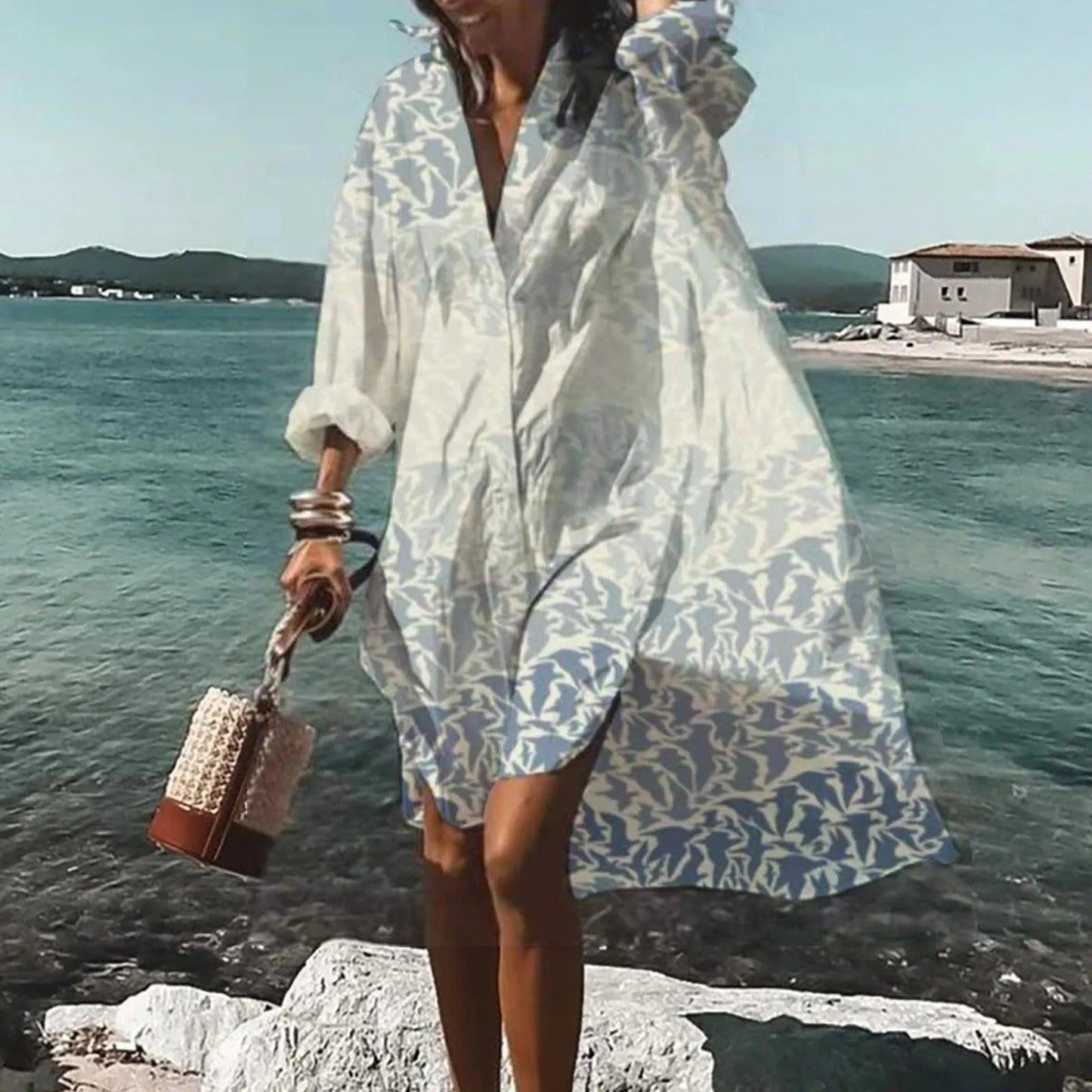 Breezy Coastal Shirt Dress | Effortless Chic | Versatile Style - ZyraLux Kleding en accessoires