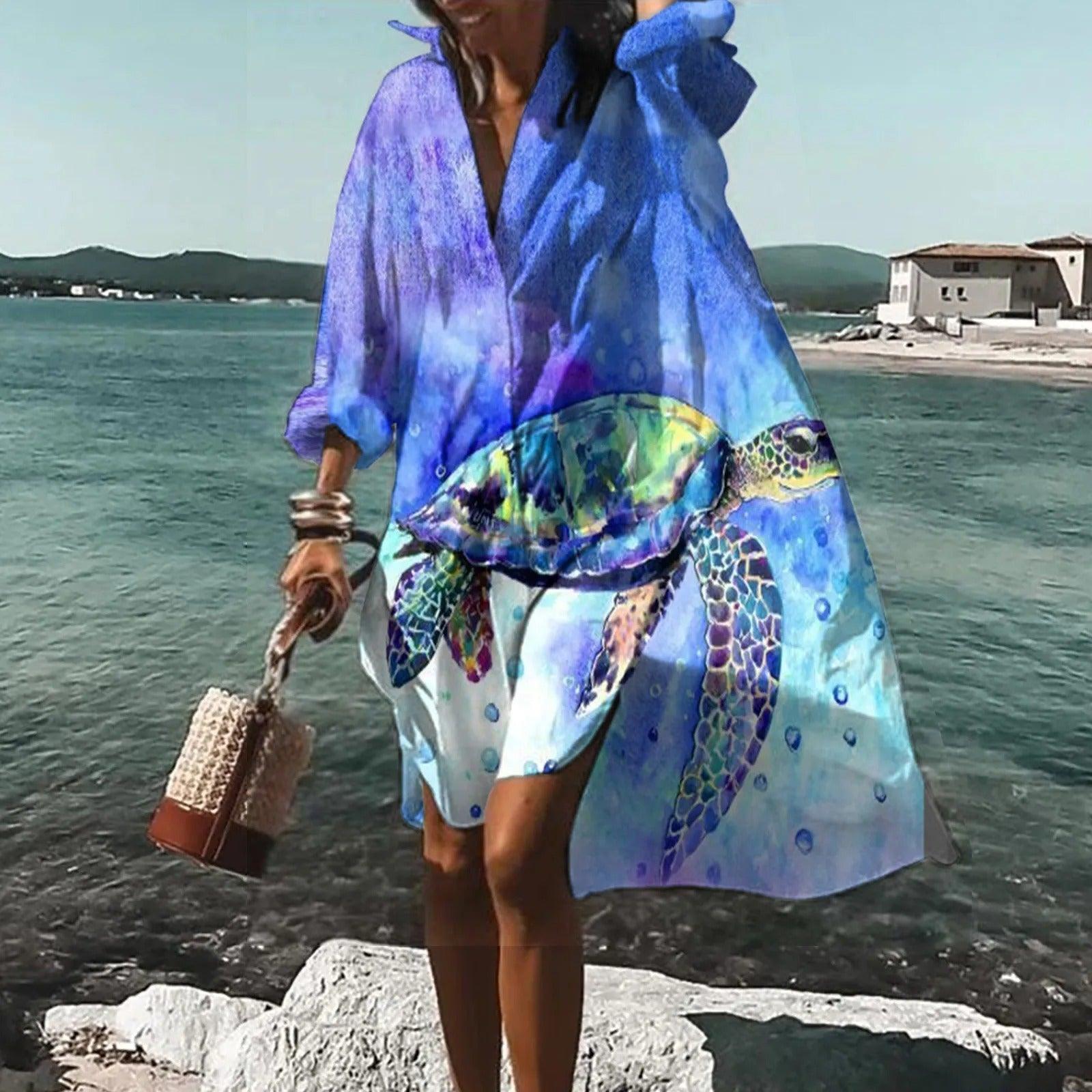 Breezy Coastal Shirt Dress | Effortless Chic | Versatile Style - ZyraLux Kleding en accessoires