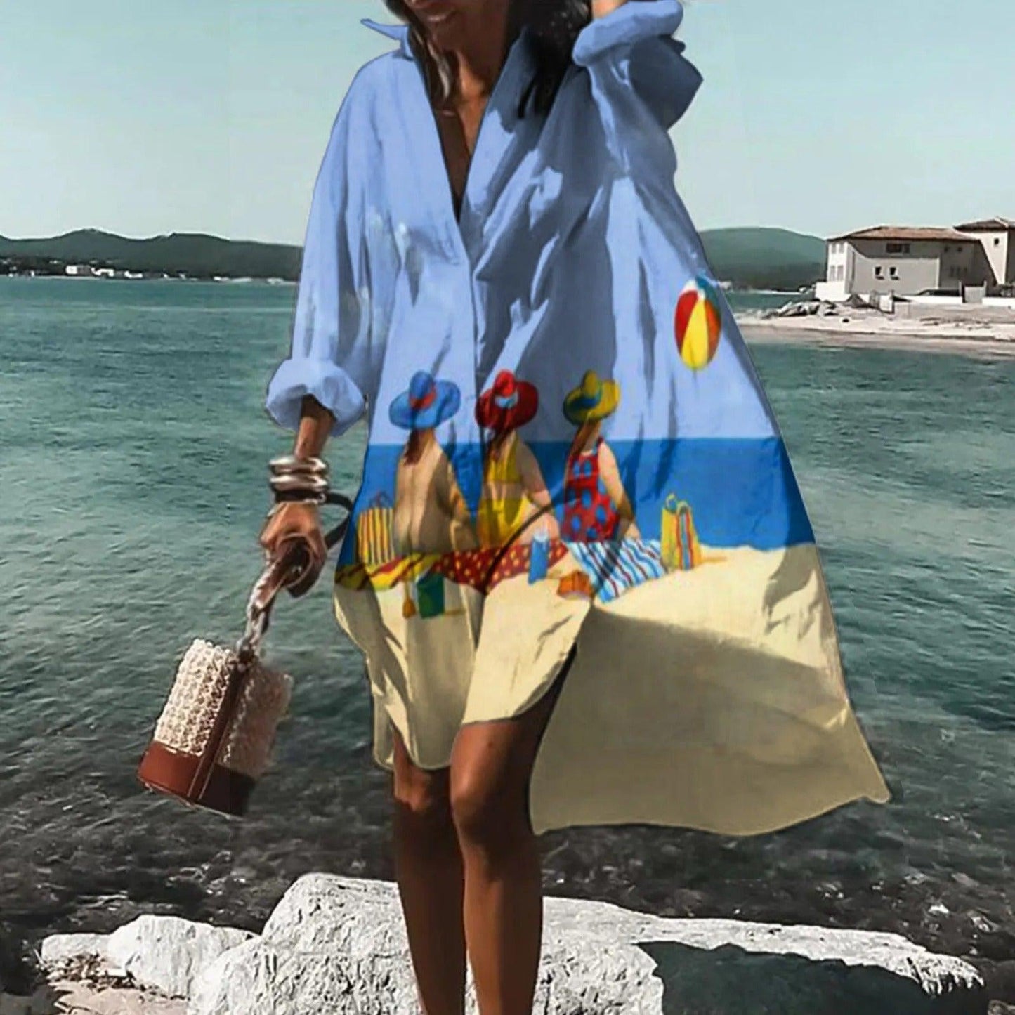 Breezy Coastal Shirt Dress | Effortless Chic | Versatile Style - ZyraLux Kleding en accessoires