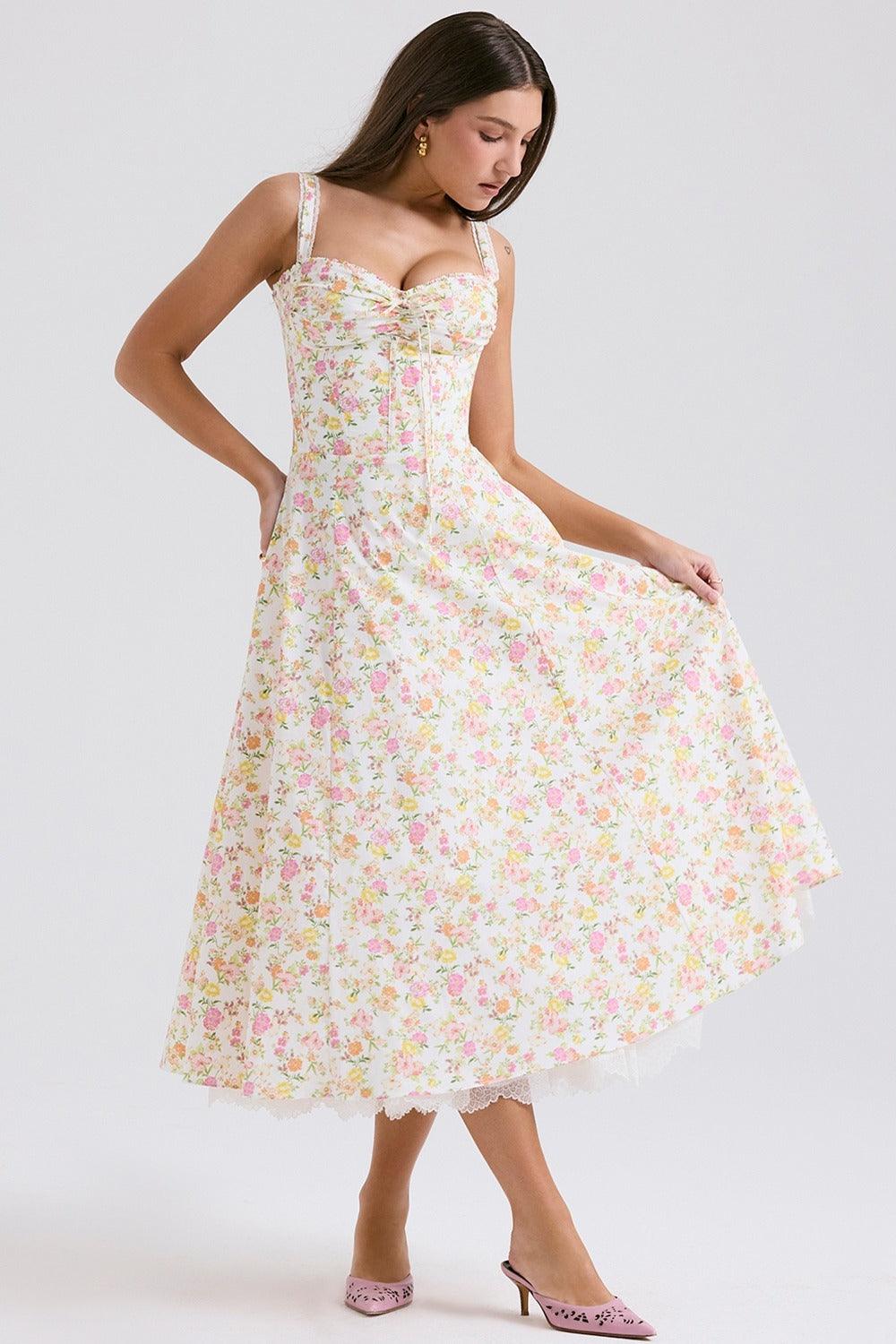 Floral Fantasy Dress | Romantic & Feminine | Cotton - ZyraLux Kleding en accessoires