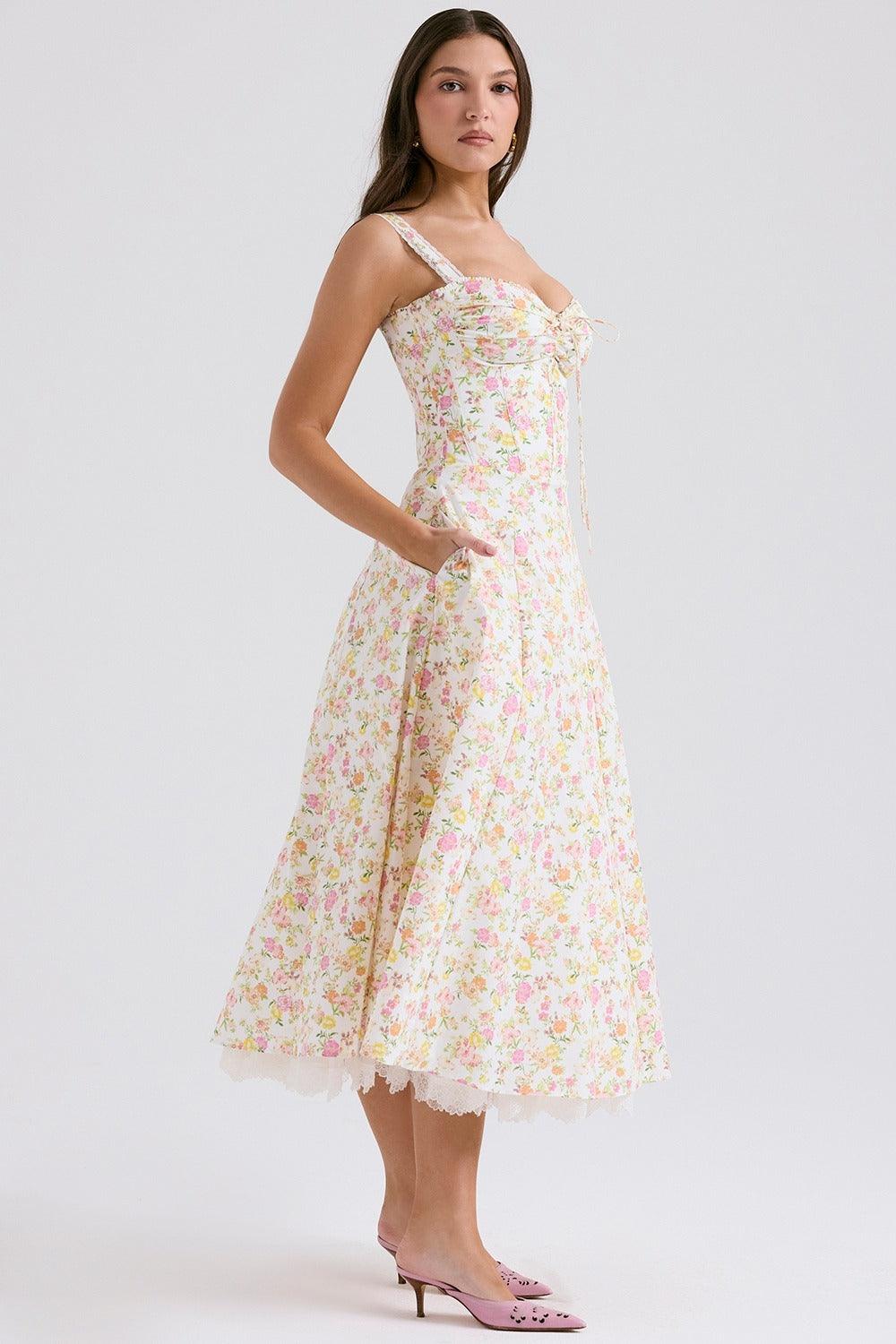 Floral Fantasy Dress | Romantic & Feminine | Cotton - ZyraLux Kleding en accessoires