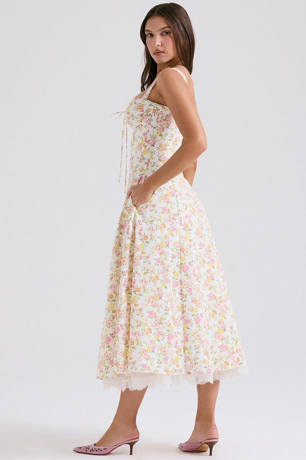 Floral Fantasy Dress | Romantic & Feminine | Cotton - ZyraLux Kleding en accessoires