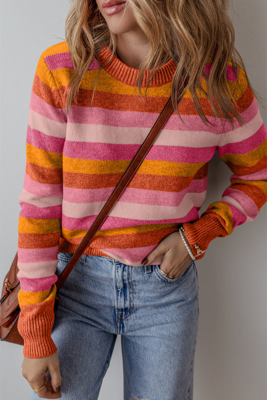 Josefine | Casual colorblock trui met geribbelde boord