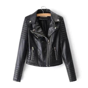 Amelia - Elegant leather jacket for women - ZyraLux