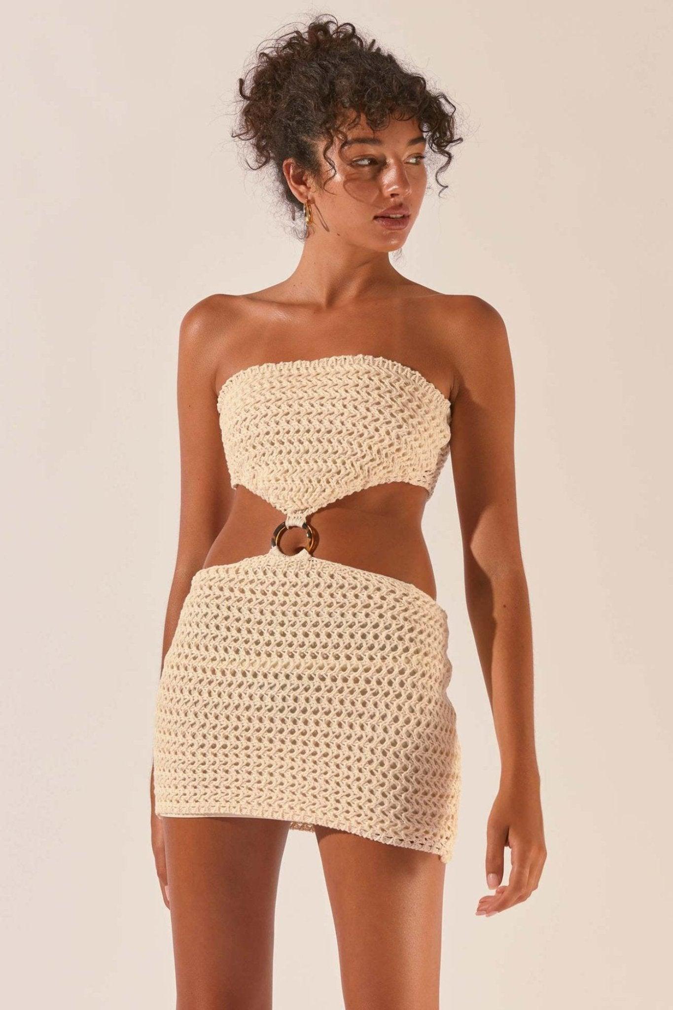 Desert Breeze Crochet Dress | Beige | Resort Wear | Handcrafted Cotton - ZyraLux Kleding en accessoires