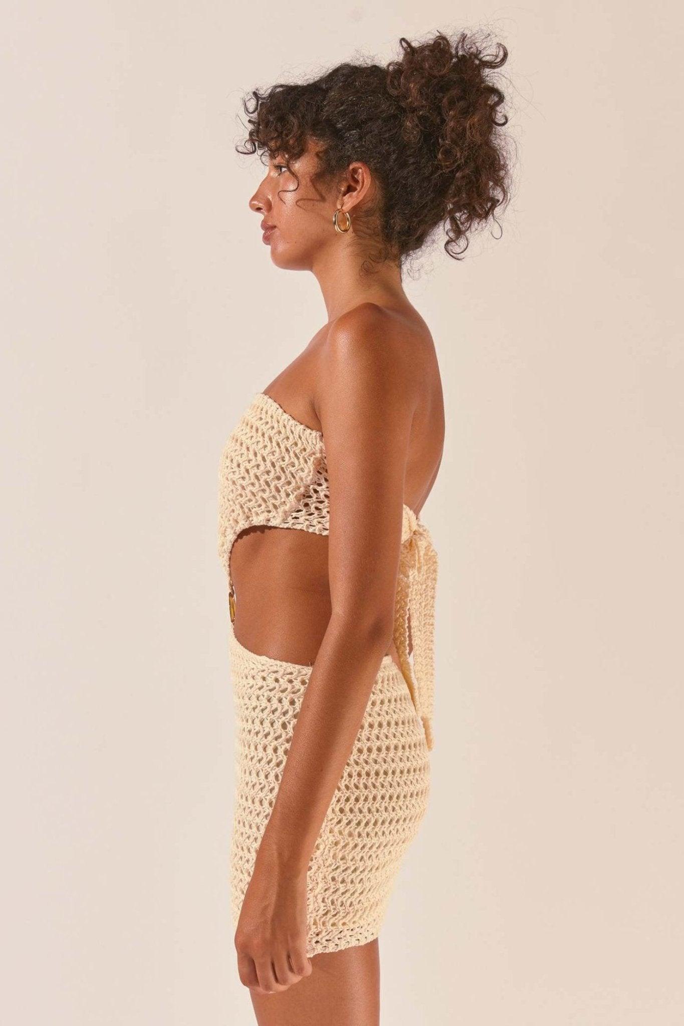 Desert Breeze Crochet Dress | Beige | Resort Wear | Handcrafted Cotton - ZyraLux Kleding en accessoires