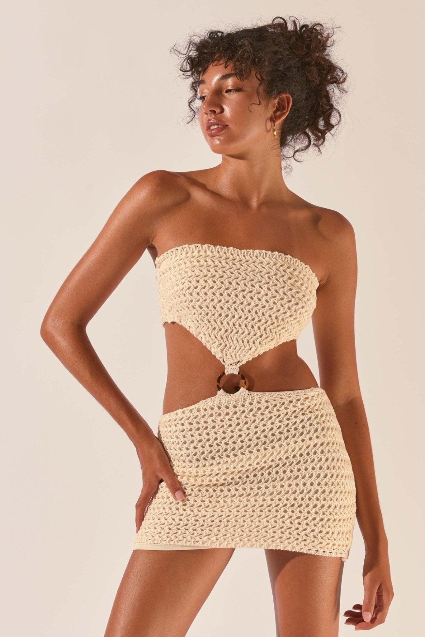 Desert Breeze Crochet Dress | Beige | Resort Wear | Handcrafted Cotton - ZyraLux Kleding en accessoires