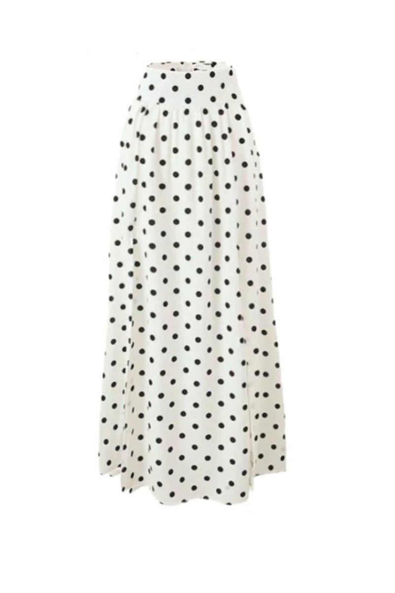 Retro Chic Polka Dot Set | White | Casual Wear | Cotton Blend - ZyraLux Kleding en accessoires