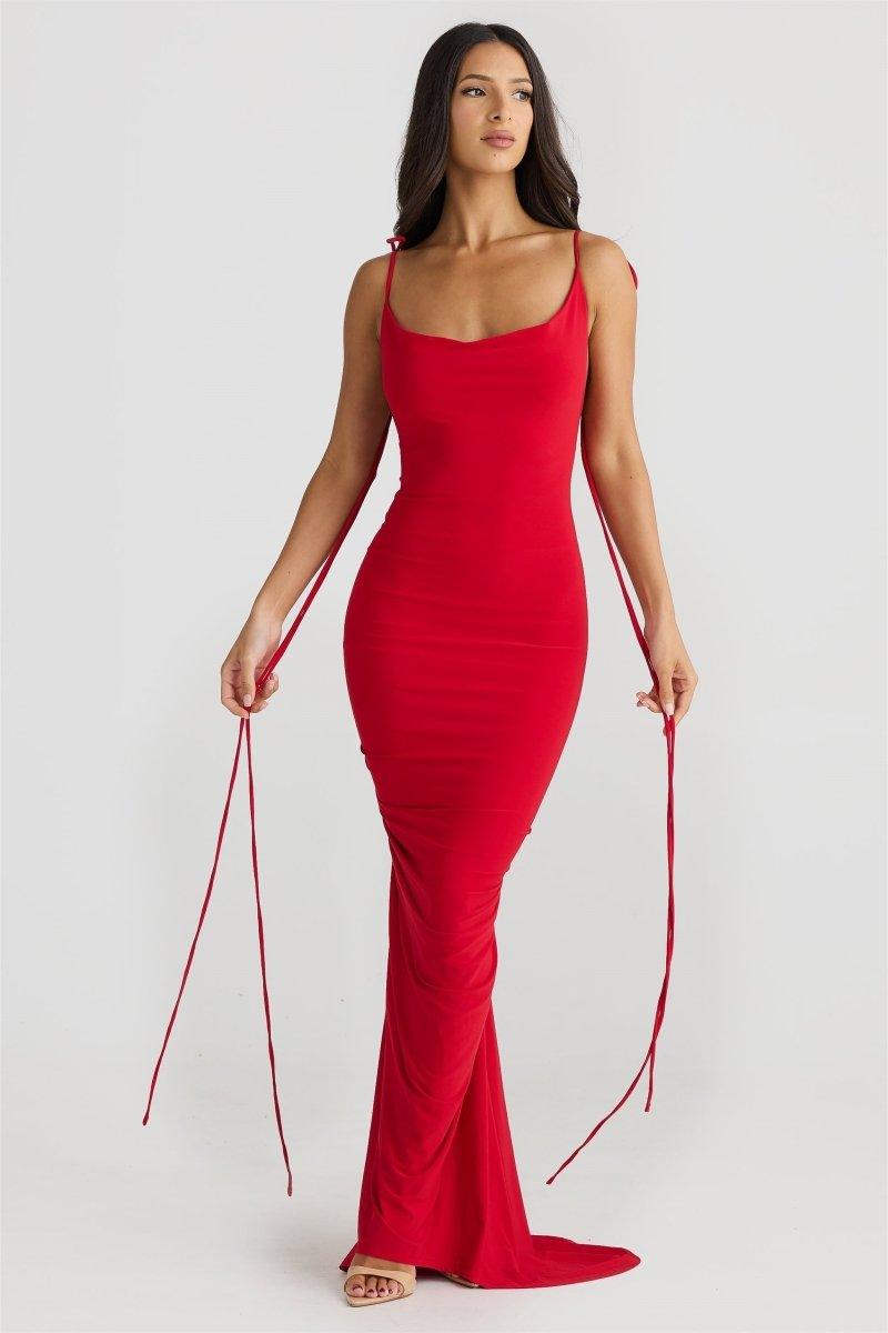 Timeless Allure Maxi-jurk | Rood | Formele gelegenheid | Jersey