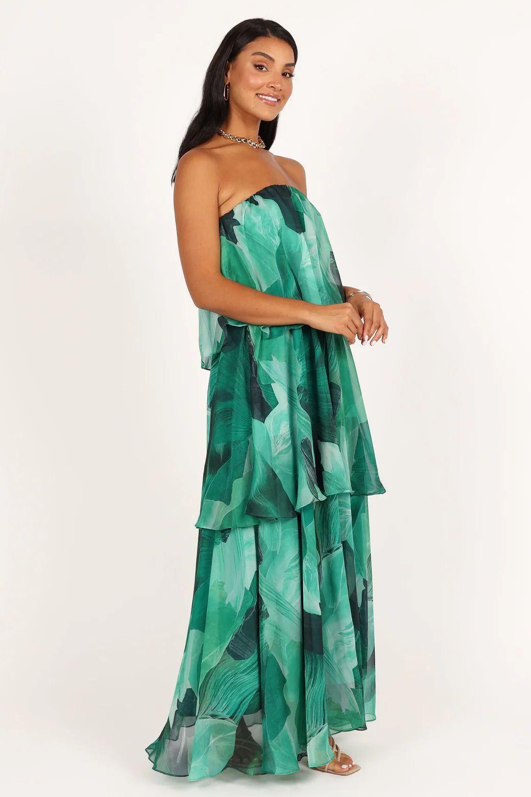 Elsie Layered Strapless Maxi Dress | Multicolor | Beach | Chiffon - ZyraLux Kleding en accessoires