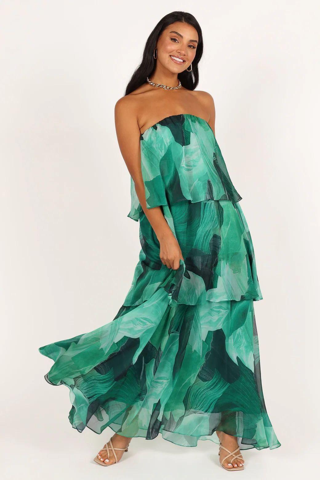 Elsie Layered Strapless Maxi Dress | Multicolor | Beach | Chiffon - ZyraLux Kleding en accessoires