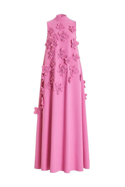 Blossom Elegance Maxi Dress | Pink | Evening | Crepe - ZyraLux Kleding en accessoires