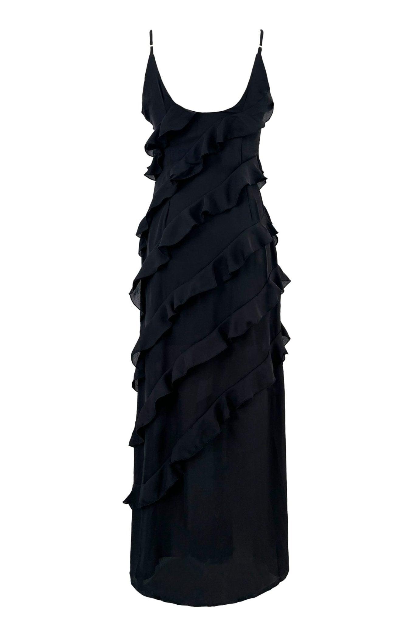 Radiant Ruffle Maxi Dress | Multicolor | Evening Soiree | Chiffon - ZyraLux Kleding en accessoires