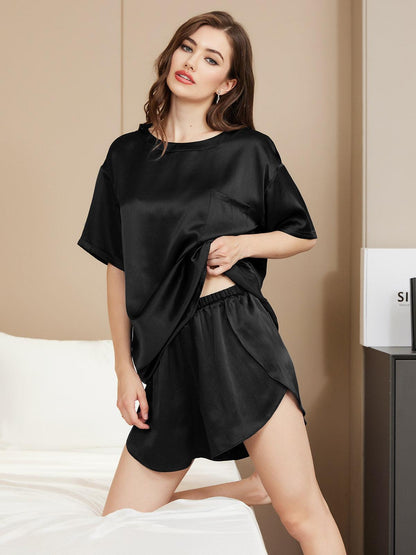 LOUISE - Casual Silk Pajama Set - ZyraLux Pyjama