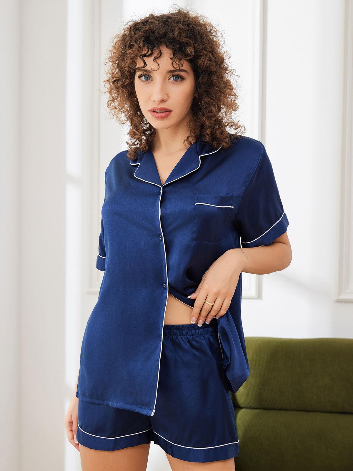 MARIE - Short Silk Pyjama Set - ZyraLux Pyjama