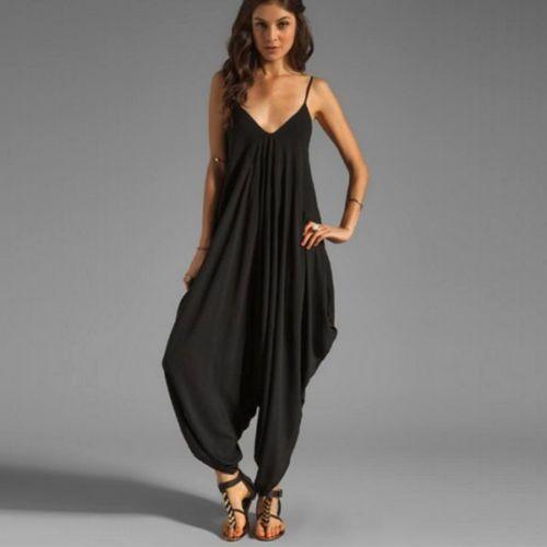 Plus Size High Fashion Bohemian Black Sleeveless Jumpsuit - ZyraLux jumpsuit