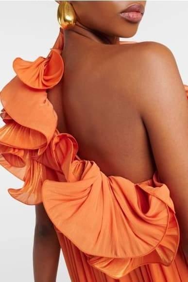 Sunset Elegance Maxi-jurk | Oranje | Avondkleding | Satijn