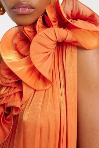 Sunset Elegance Maxi-jurk | Oranje | Avondkleding | Satijn