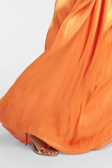 Sunset Elegance Maxi-jurk | Oranje | Avondkleding | Satijn