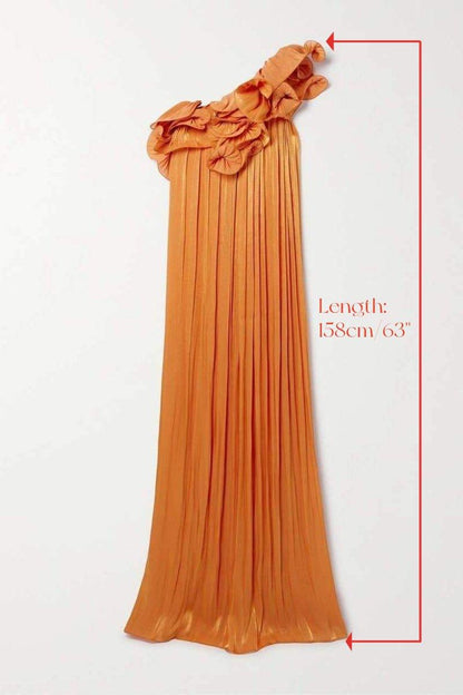 Sunset Elegance Maxi-jurk | Oranje | Avondkleding | Satijn