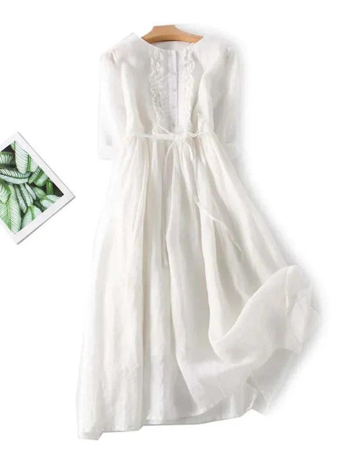 Sage Breeze Dress | Bohemian & Elegant | Linen - ZyraLux Kleding en accessoires