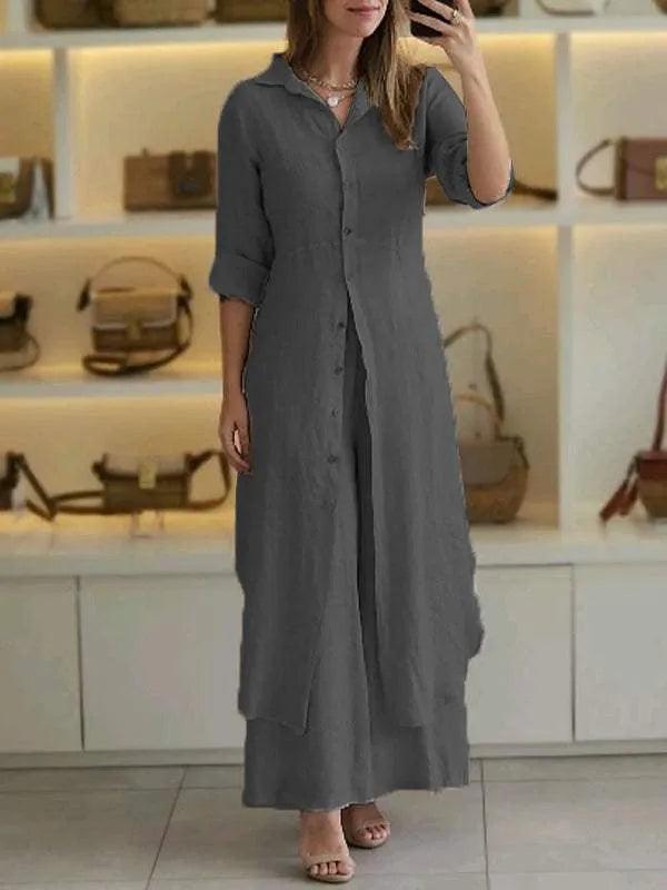 Linen Grace Dress | Classic & Comfortable | Linen - ZyraLux Kleding en accessoires