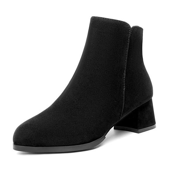 Dames Zijrits Vierkante Hak Mid-Heel Warme Korte Laarzen 34451551C