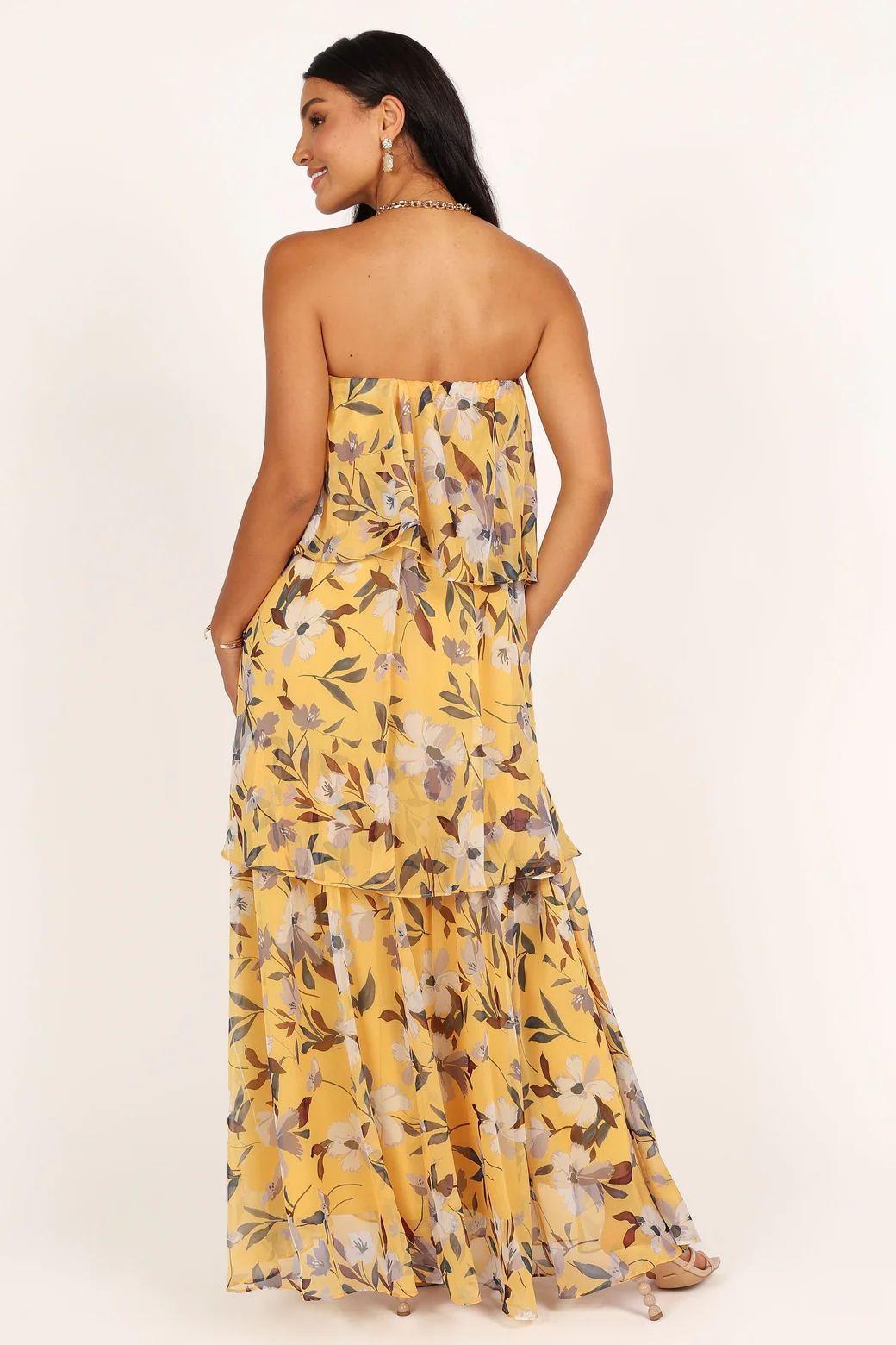 Elsie Layered Strapless Maxi Dress | Multicolor | Beach | Chiffon - ZyraLux Kleding en accessoires