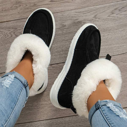 Dames Fleece-gevoerde Platte Hak Slip-on Sneeuwlaarzen 11735904C