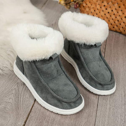 Dames Fleece-gevoerde Platte Hak Slip-on Sneeuwlaarzen 11735904C