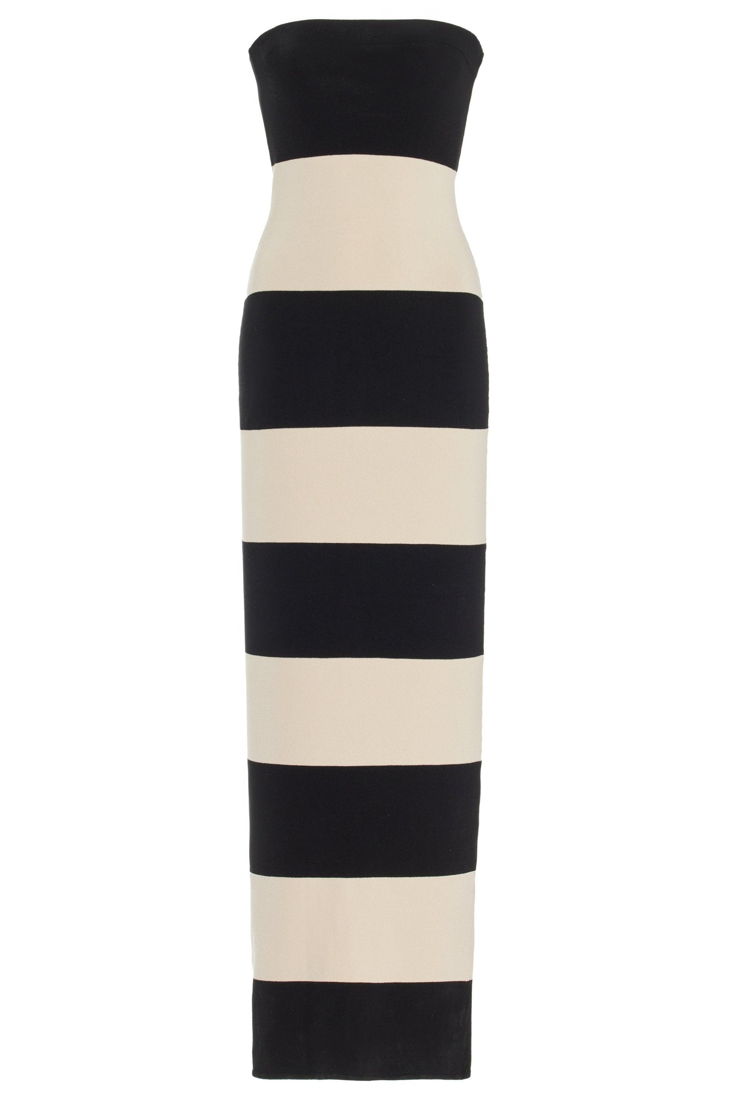 Sleek Striped Tube Dress | Black White | Casual | Cotton Blend - ZyraLux Kleding en accessoires