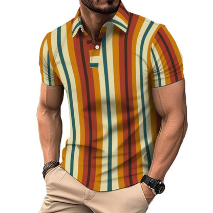 Elliott | Retro gestreept poloshirt met korte mouwen