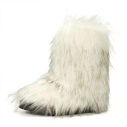 Dames Casual Warm Pluche Mid-Leg Sneeuwlaarzen 48476185S