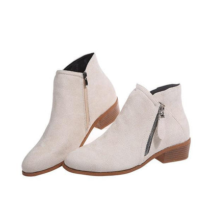 Dames Chunky Heel Side Zip Enkellaarsjes 02413941