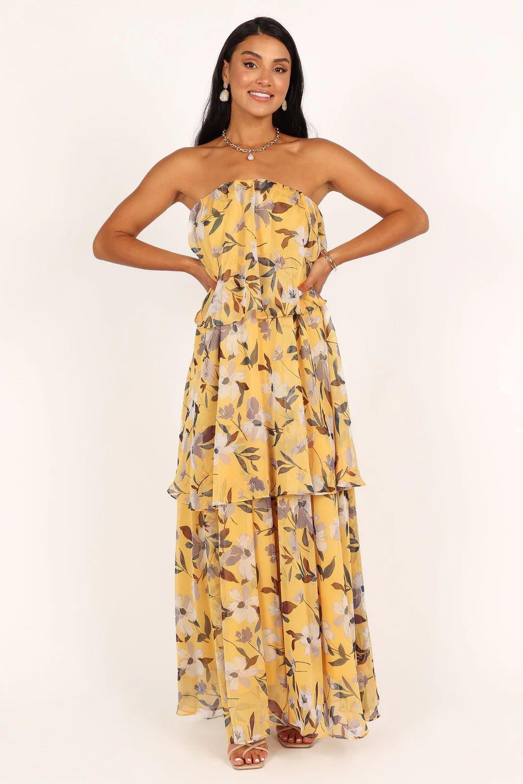 Elsie Layered Strapless Maxi Dress | Multicolor | Beach | Chiffon - ZyraLux Kleding en accessoires